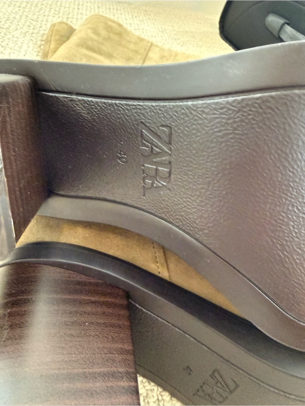 Women's Zara Tall Suede Knee Boots — Tan - Picture 4 of 4